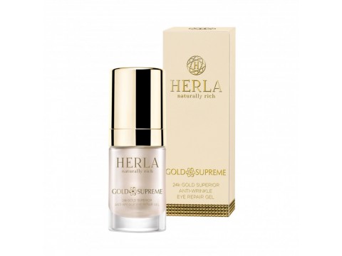 HERLA 24k Gold prabangus gelis aplink akis nuo raukšlių Superior Anti-Wrinkle Eye Repair Gel 15ml